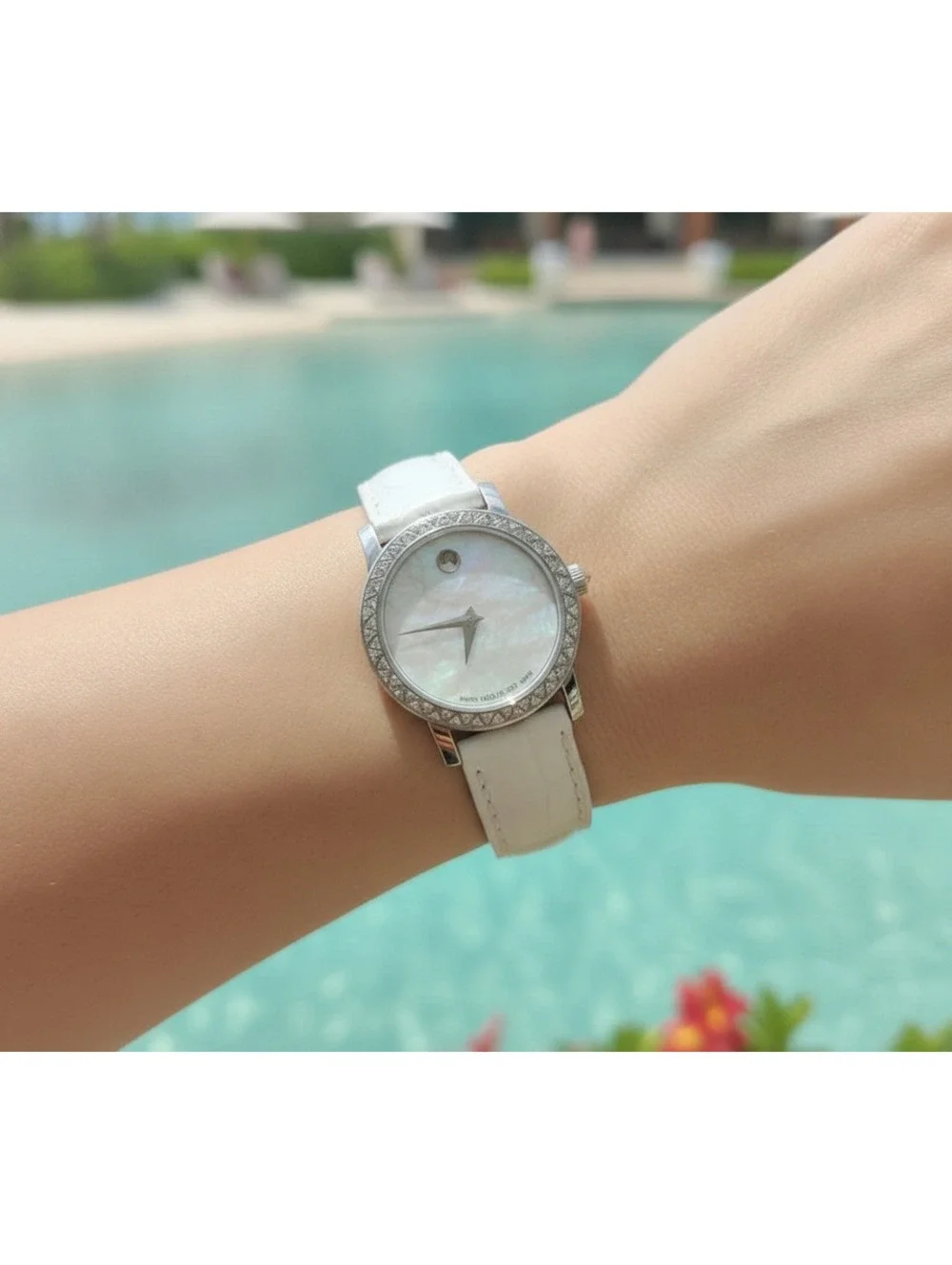 Womens Movado Diamond, Mother of Pearl, Alligator Timepiece